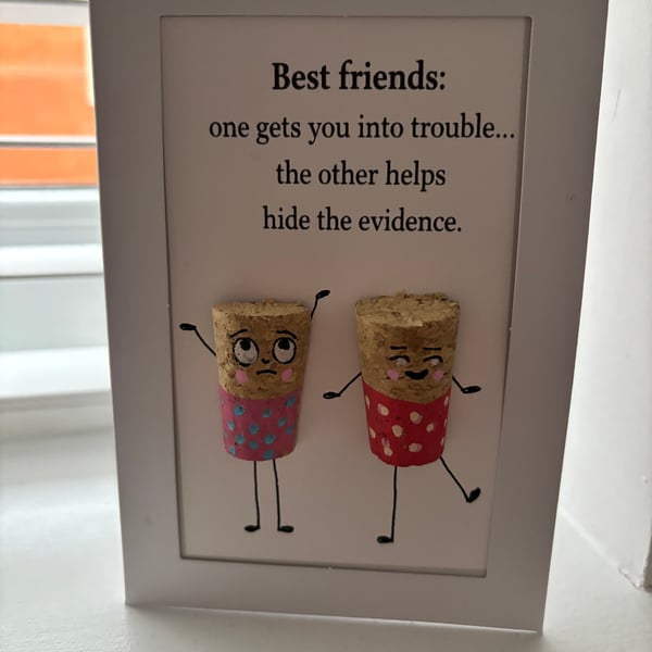 Cute Cork Characters Card – Handmade Greeting Card – Unique Gift Idea