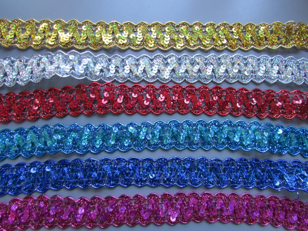 Sequin Metallic 3cm Braid Trim Sold By The Metre