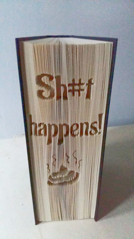 ShIt happens! CUT & FOLD Book Folding Pattern - EMAILED PDF PATTERN