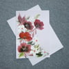 greetings card blank hand painted floral card ( ref F484.G2 )