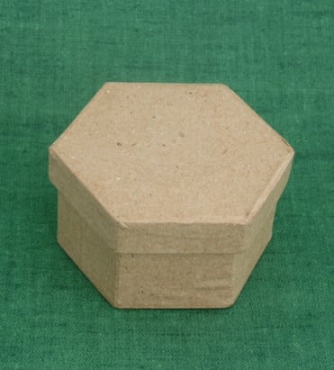 Hexagonal Papier Mache Plain Box
