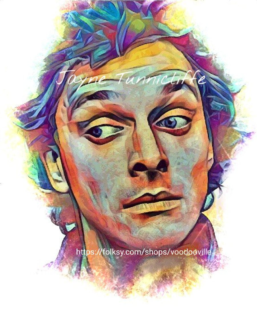 Rik Mayall 11 x 8 inches art print - Always...around