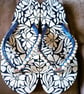 Shell Pearl And Ribbon Hand Decorated Blue Floral Flip Flops Size 5-6 - Image 6