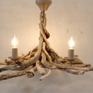 Driftwood Chandelier, three light driftwood pendant,Drift Wood Light fitting 