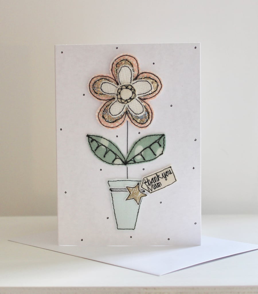 'Thank You Mum' - Handmade C6 Blank Card