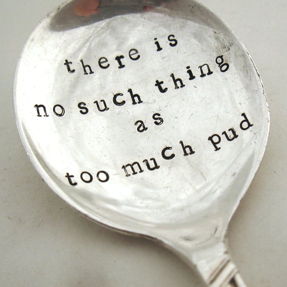 Festive pudding spoon, no such thing as too much pud