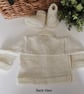Designer 95% Merino Wool Hand Knitted Baby Jacket & Booties Set 0-3 months  - Image 4