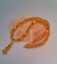 Sparkly Topaz and Amber Coloured Glass Bead Necklace and Earrings Set - Image 8
