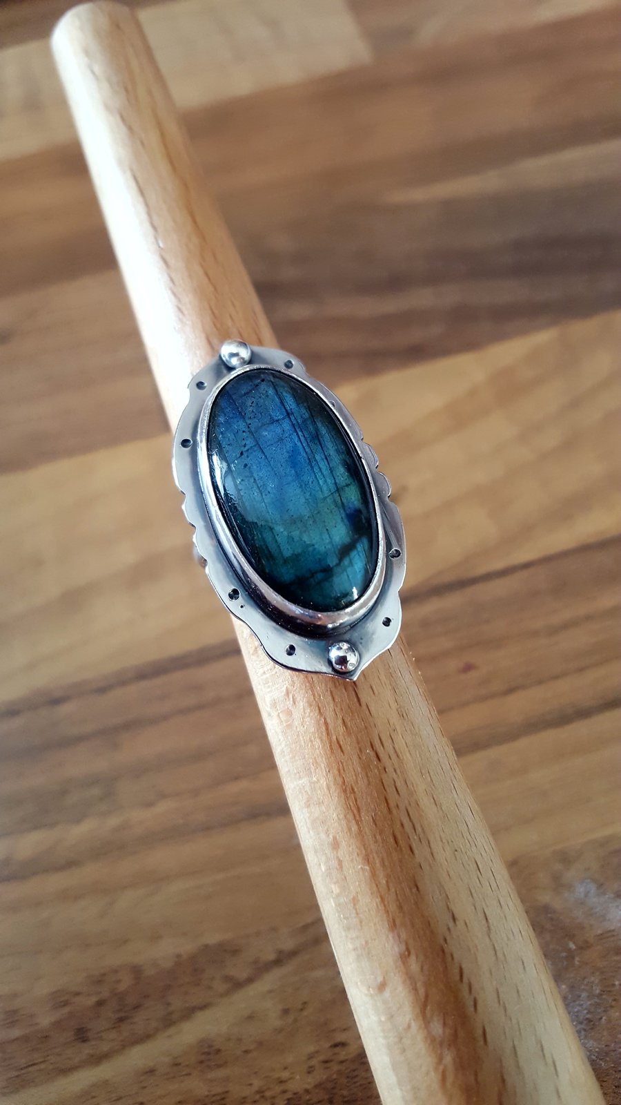 Gothic labradorite ring