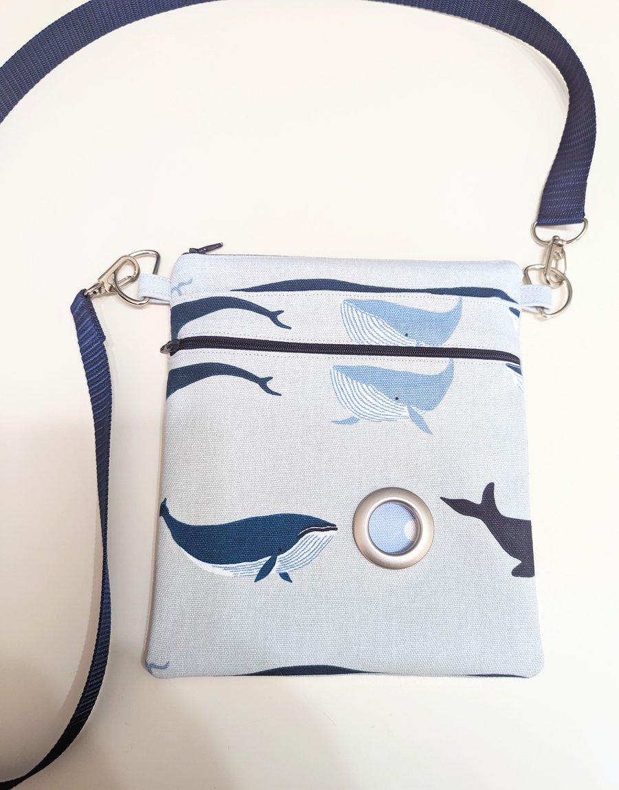 Sophie Allport Whales fabric cross body bag