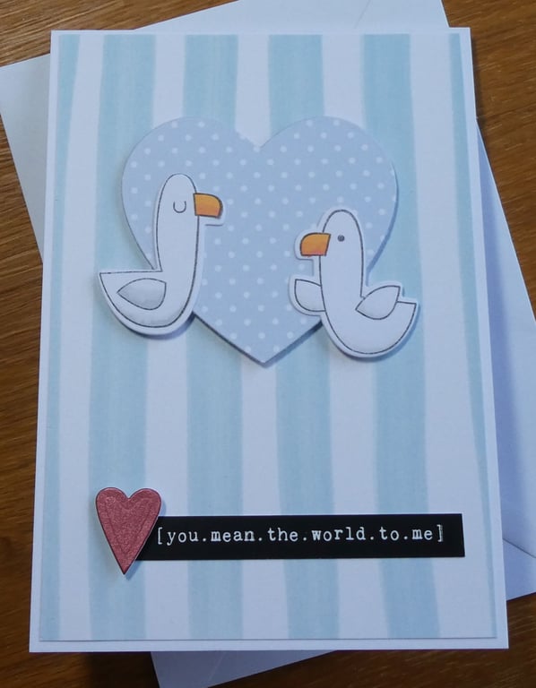 You Mean The World To Me Card - Valentine's, Birthday, Anniversary