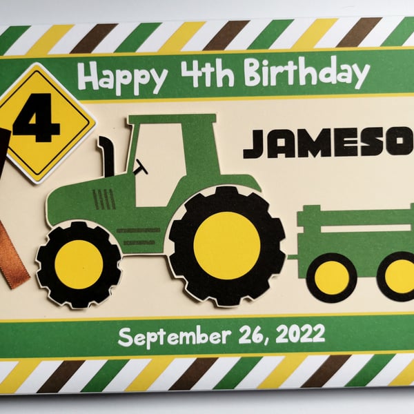 Tractor Birthday Guest book, farm tractor party guest book, gift