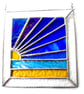 Blue Sky Beach Stained Glass Suncatcher Handmade  - Image 2