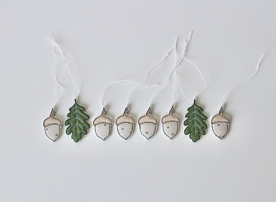 'Acorns and Oak Leaves' - Hanging Decorations