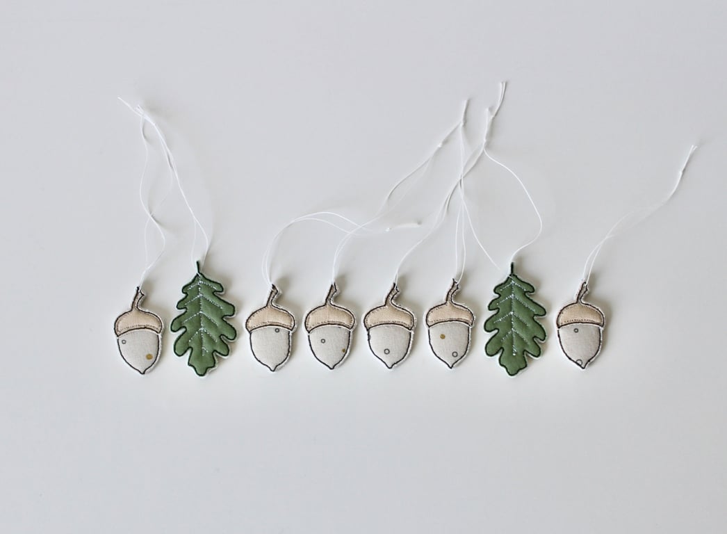 'Acorns and Oak Leaves' - Hanging Decorations