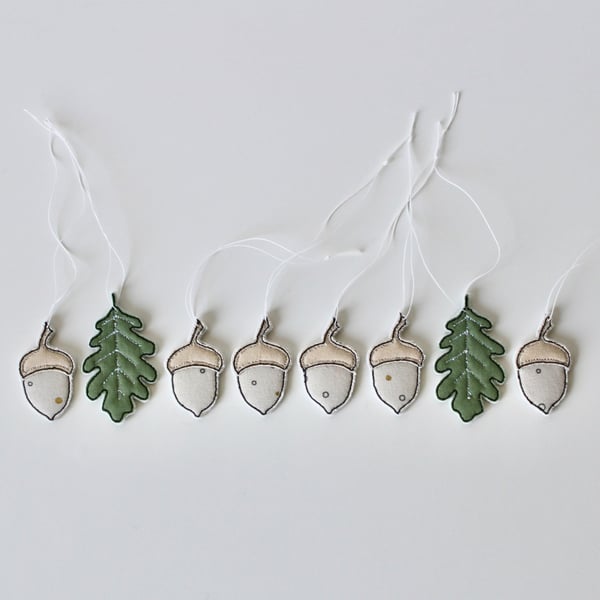 'Acorns and Oak Leaves' - Hanging Decorations