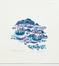 Flow and Furrow "Thrift and Rocks" woodcut print - Image 1
