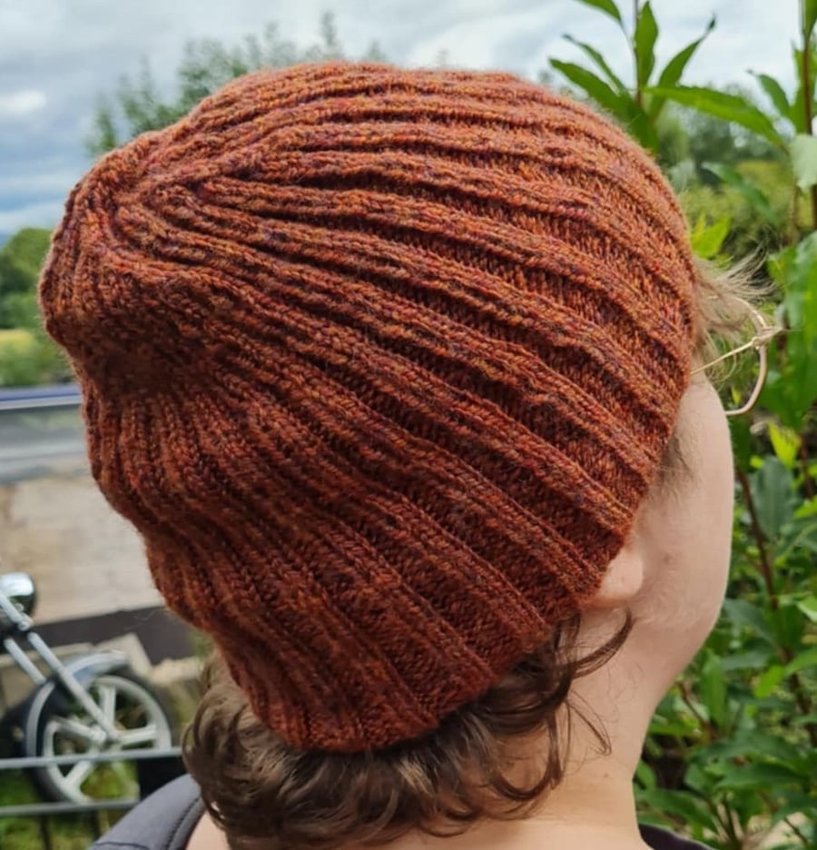 Brown Rib Knit Beanie
