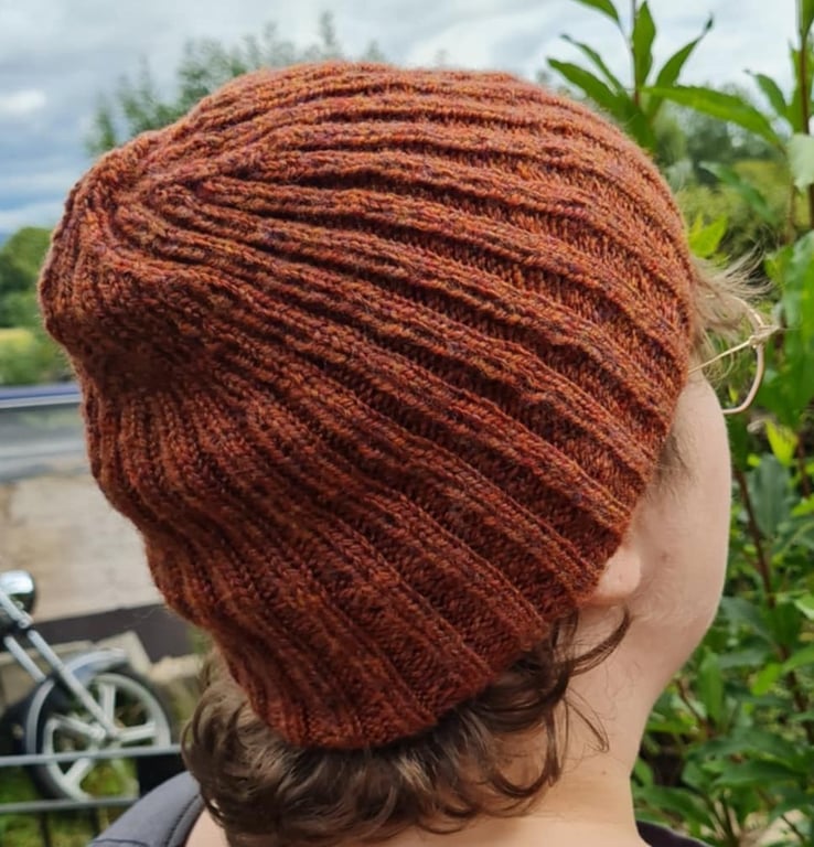 Brown Rib Knit Beanie