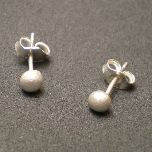 Recycled silver ear studs