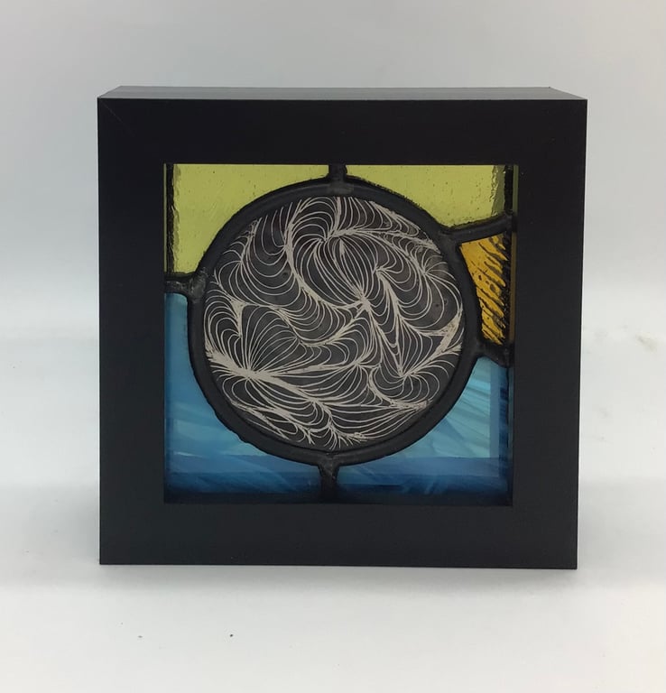 Elements of chaos - stained glass mini panel