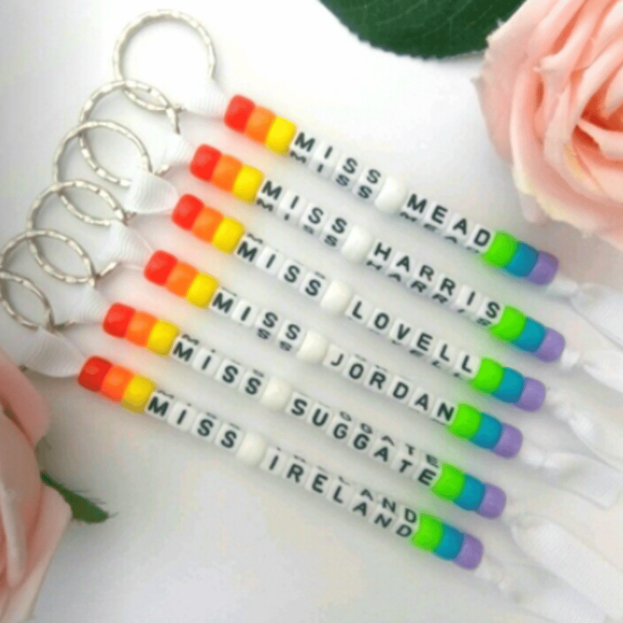 Personalised Teacher Keyring, Teacher Bag Tag, Teacher Thank You gIft