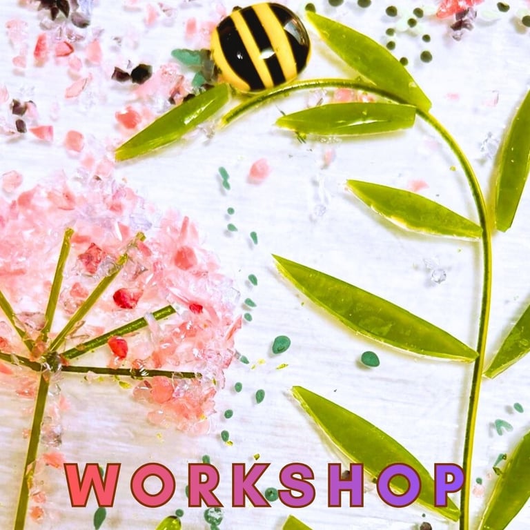 WORKSHOP Saturday 9th May 2026 10.15am -12.15pm - Fused Glass Floral Suncatchers