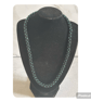 Black and turquoise polka dot beaded kumihimo necklace  - Image 1