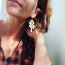 SEAWEED Hammered Golden Brass Earrings 