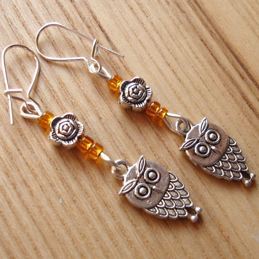 Owl Charm Earrings