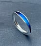 Enamel Ring, freeform ring, enamel, ocean ring, wave ring, blue river ring,   - Image 1