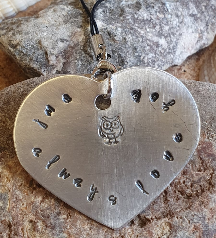 Hand Stamped Bag Charm