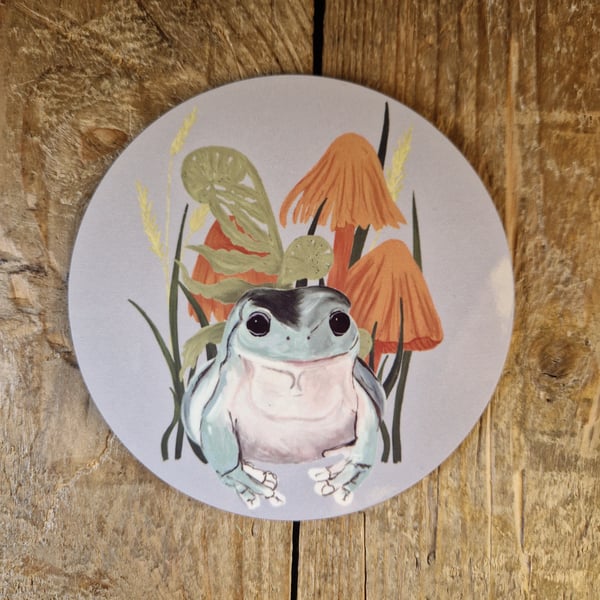 Frog and Fungi Round Coaster