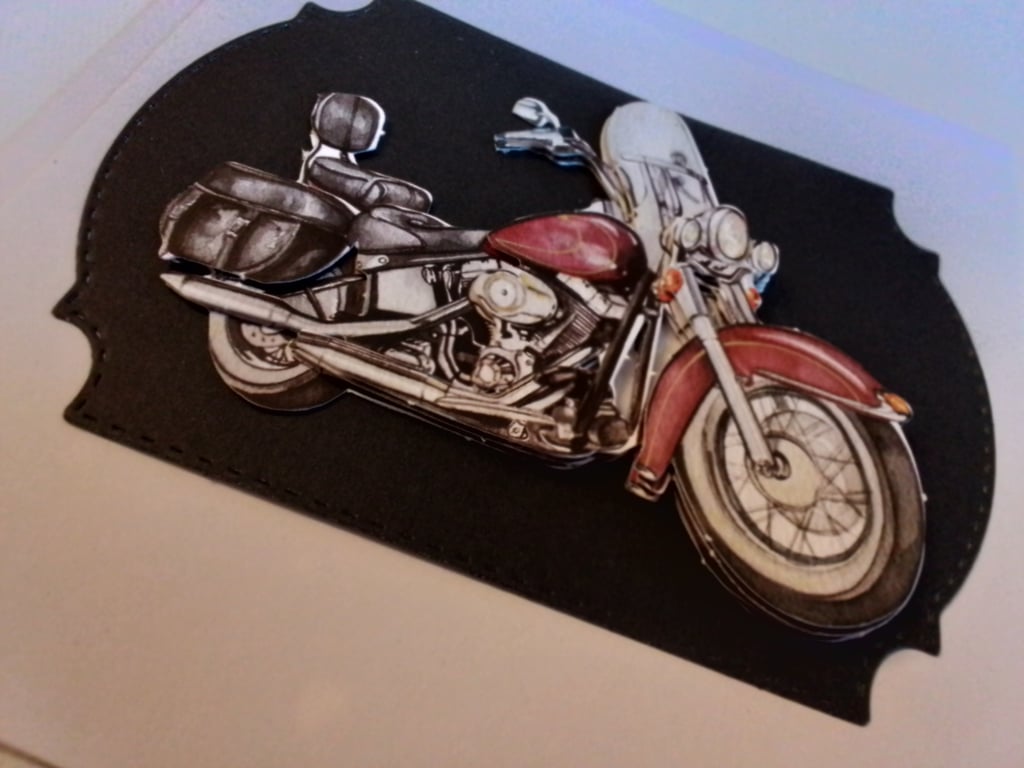 Decoupage motorbike card. Ref 060