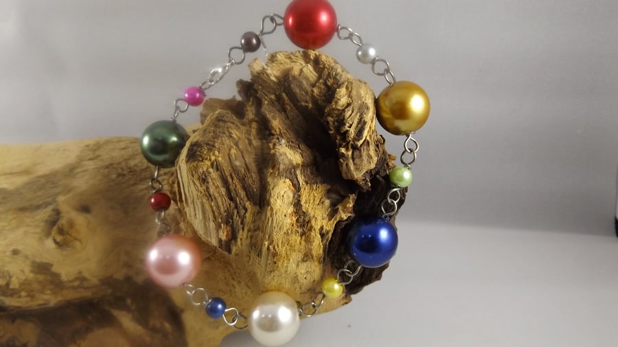 pearl bracelet multi coloured