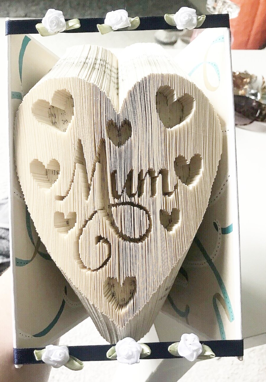 Mum Hearts within a Heart COMBI Book Folding Pattern - EMAILED PDF PATTERN
