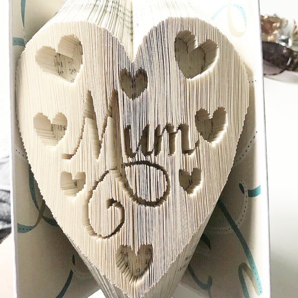 Mum Hearts within a Heart COMBI Book Folding Pattern - EMAILED PDF PATTERN