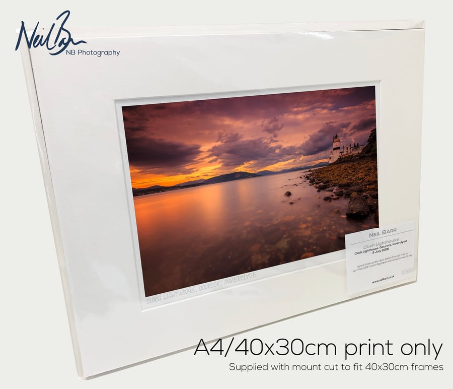 Cloch Lighthouse Gourock Inverclyde Scotland - A4 (40x30cm) Unframed Print