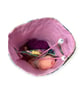 two at a time knitting bag with floral  print, drawstring divided pouch,  - Image 3