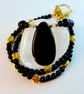 Onyx Teardrop Pendant, Spinel, Quartz & Hematite - Birthday, Anniversary Gift - Image 3