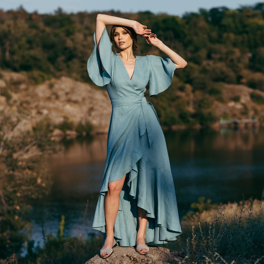 Long summer 2024 wrap dresses