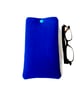Soft Glasses Case,  Handmade Blue Fabric Specs Pouch - Image 3