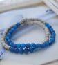Agate stretch bracelet stack in deep teal (boho, beach) - Image 4