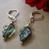 Iridescent Leaf Earrings