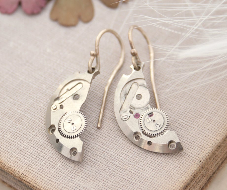 Steampunk Earrings Dangling Watch Parts Birthday Jewelry Gifts