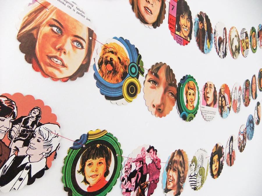 Partridge Family bunting - Eco-friendly garland  