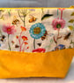 Honey bees flower meadow - Large zipped pouch for toiletries, cosmetics etc...