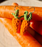 Carrot earrings, Fun orange dangle earrings, Vegetable themed earrings - Image 3