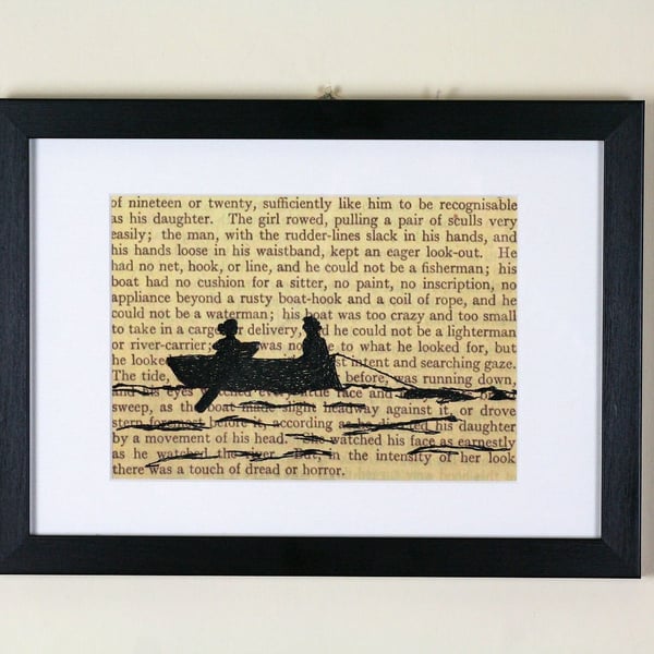 Classic Literature - Our Mutual Friend Silhouette Framed Large Embroidery 