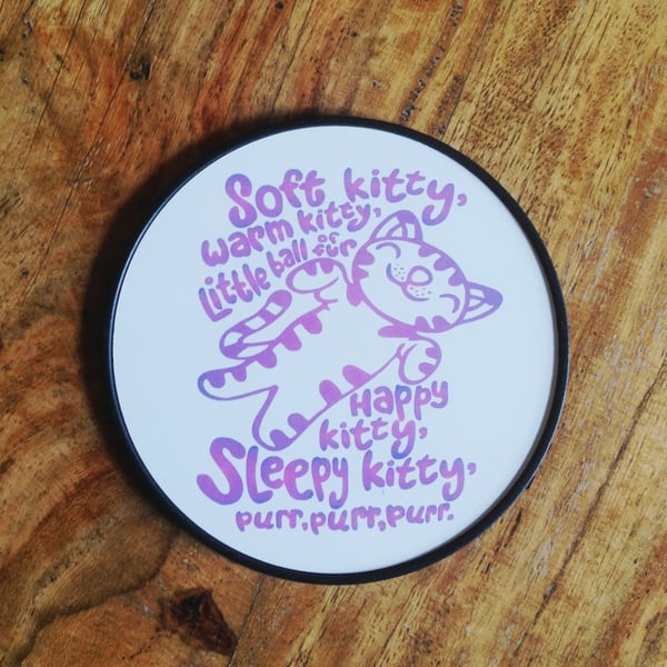 Super Cute Soft Kitty Coaster in Pink, Blue or Orange